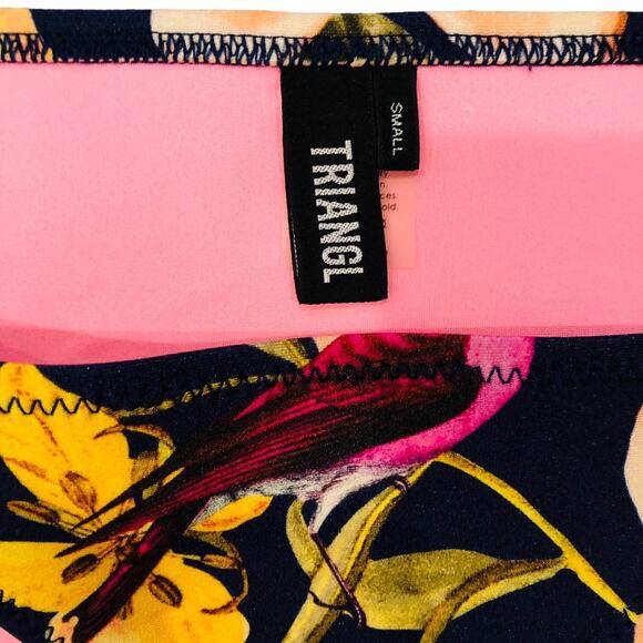 Triangl Black Peach Floral Neoprene Bathing Suit Bikini Bottom Small - Picture 3 of 5